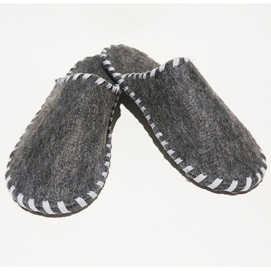 Felt woven slippers (gray)