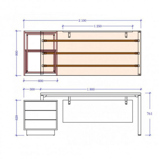 Executive desk Salita Promo Top Manager 36 mm (OGQ33-3s-36)