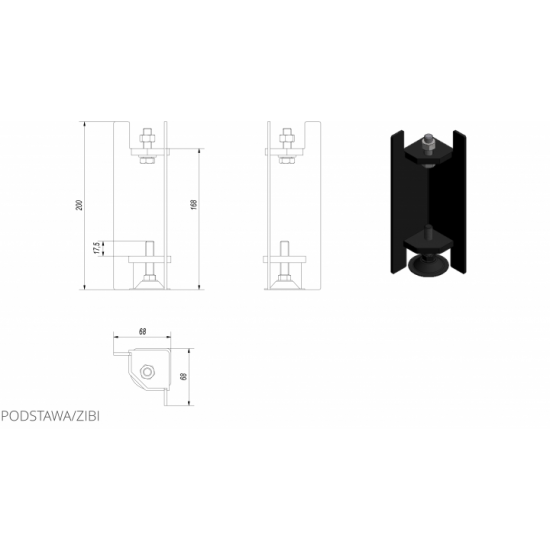 Base for fireplace insert Kratki ZIBI