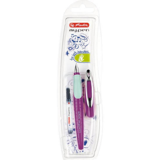 Left-handed fountain pen Herlitz My.pen Purple-Mint Blue Purple body (11167996)