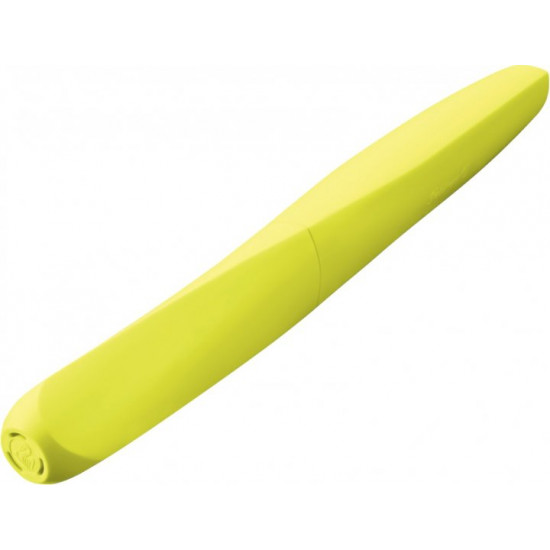 Ручка перова Pelikan Twist Neon Yellow стирається Синя Лимонний корпус (807272)