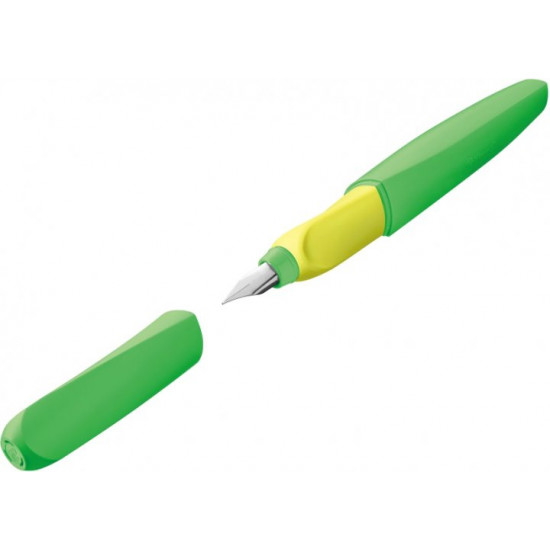 Ручка перова Pelikan Twist Neon Green стирається Синя Салатовий корпус (807258)