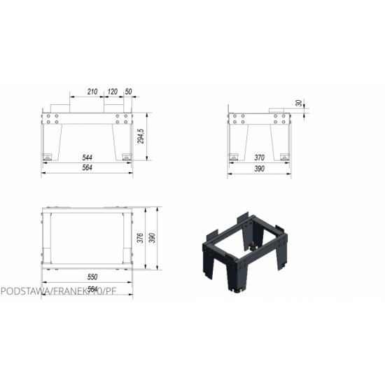 Base for fireplace insert Kratki FRANEK 10