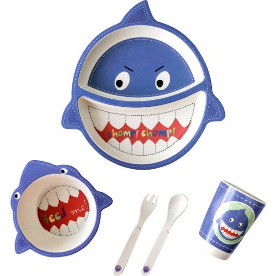 Children's bamboo tableware UFT Shark 5-piece (UFTBP2)