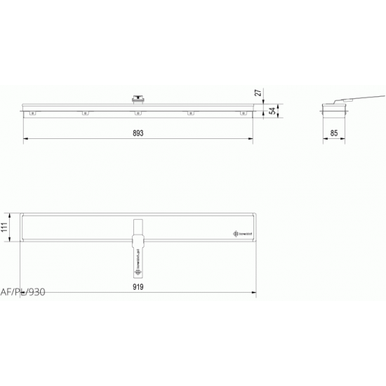 Container for biofireplace Kratki 930 mm