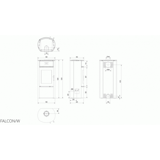 Scorching oven Kratki FALCON 9 W