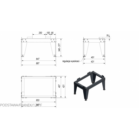 Base for fireplace insert Kratki FRANEK 12