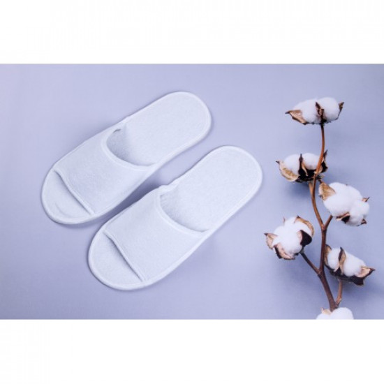 Disposable terry slippers for hotels (50 pairs) Luxyart 29 cm White 000112023