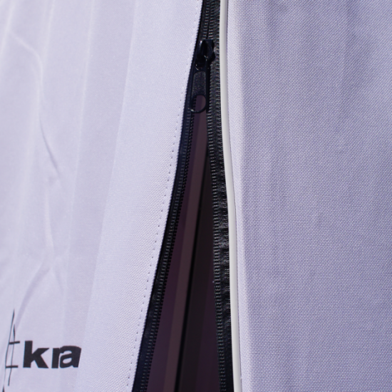 Cover for gas heater Kratki UMBRELLA white (black logo)