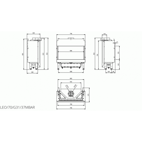  Камінна топка Kratki LEO 70 LPG