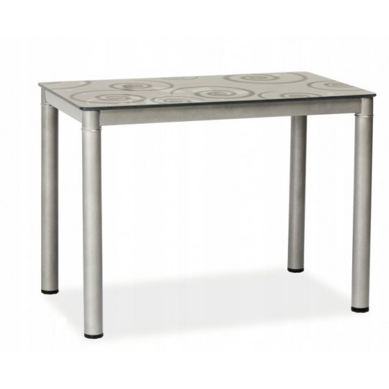 Dining table for living room, kitchen Damar 80x60 glass/metal gray Signal