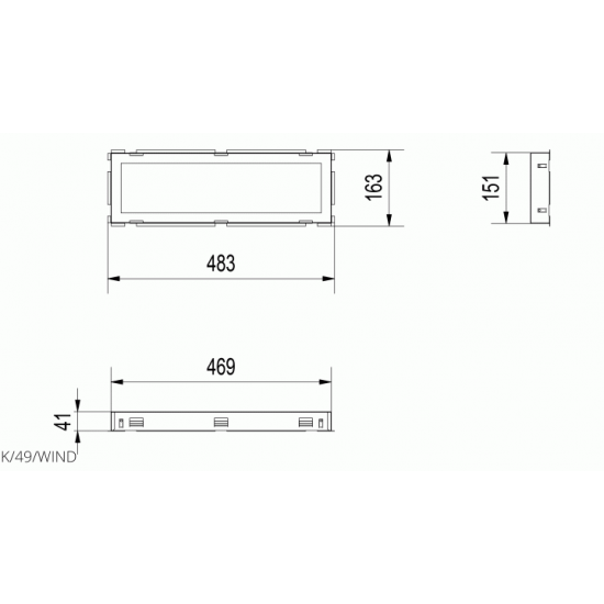 Frame for grille Kratki WIND 17x49