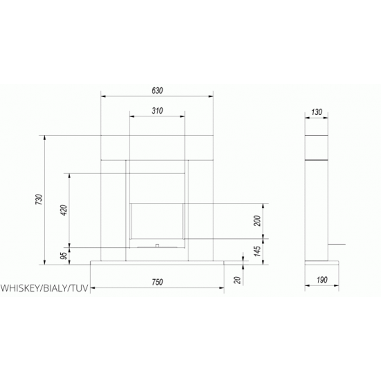 Біокамін Kratki WHISKEY білий з сертифікатом TUV