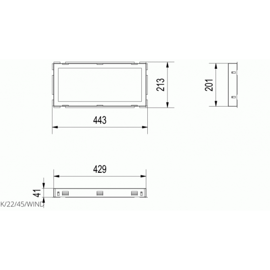 Рамка для решітки Kratki WIND 22x45