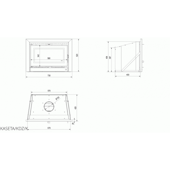  Камінна топка Kratki KDZ 6 K