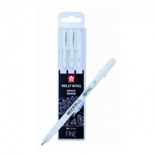 Set of gel pens Sakura Gelly Roll Fine 05 3 pcs White (POXPGBWH3A)