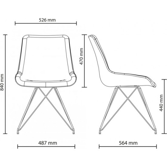 Chair Nowy Styl NICOLE LF ordf ALU (BOX-1) ECO-01