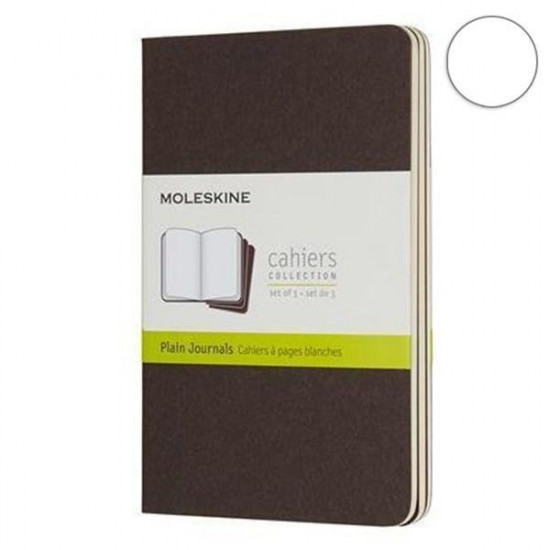 3 Moleskine Cahier notebooks small brown CH013P2