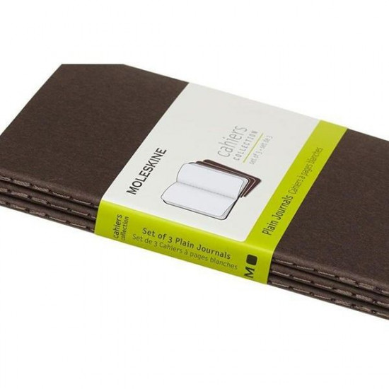 3 Moleskine Cahier notebooks small brown CH013P2