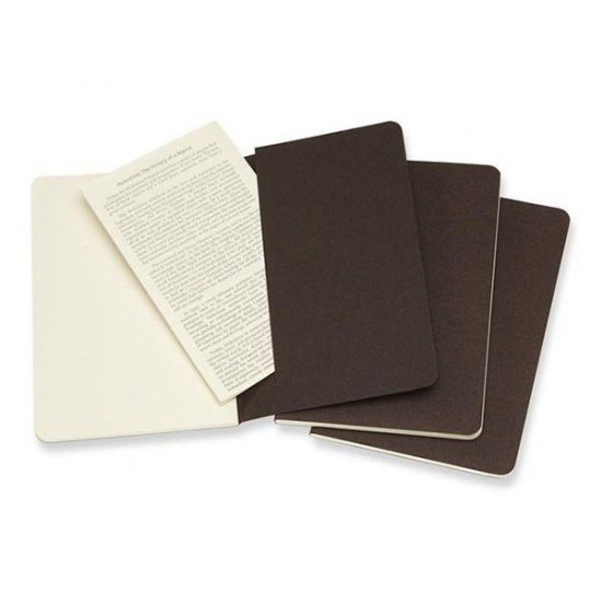 3 Moleskine Cahier notebooks small brown CH013P2