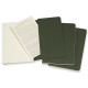 3 Moleskine Cahier notebooks small green CH013K15