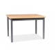 Dining table for living room, kitchen Adam 120x68 laminated chipboard lancelot oak/MDF black Signal