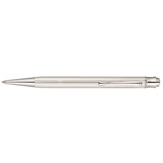 Ballpoint pen Waldmann Tango silver with linear texture (W0003)