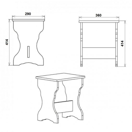 Kitchen stool Kompanit T 5 walnut