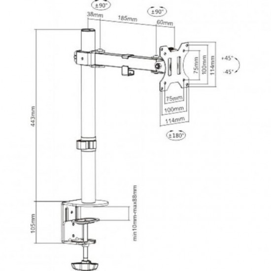  Кронштейн BRATECK LDT12-C011