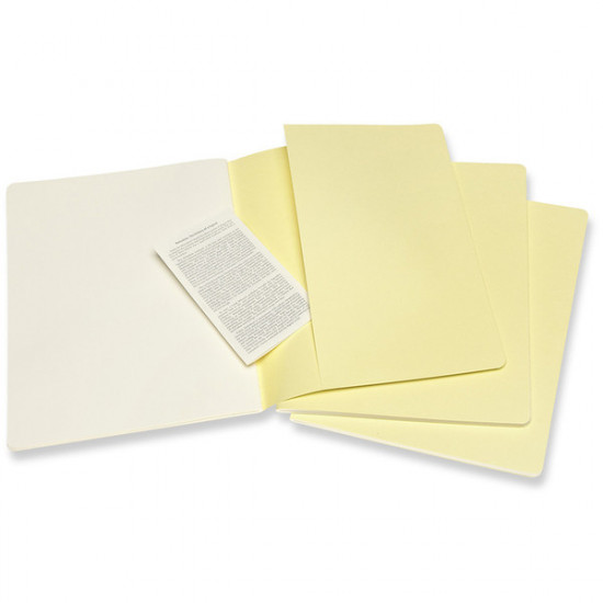 3 Moleskine Cahier notebooks large yellow CH023M23