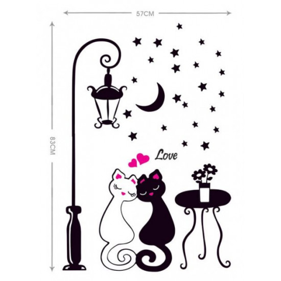 Interior wall sticker Green Life Cats in love DM57-0099