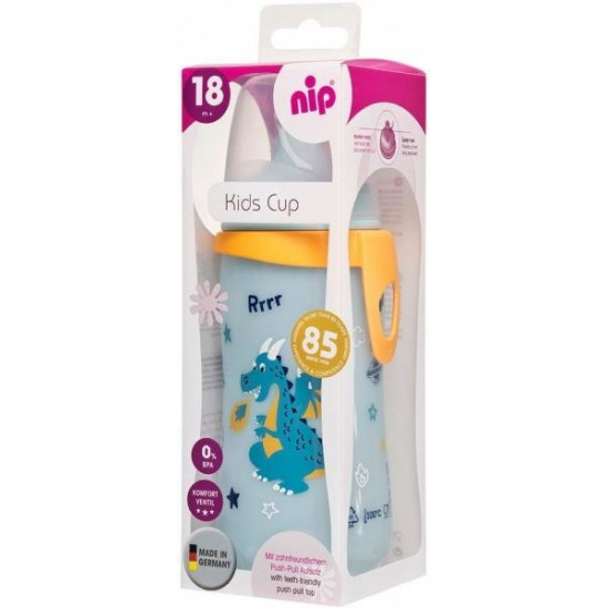  Поильник Nip PP Kids Cup Дракончик, голубой, 330 мл (35051)