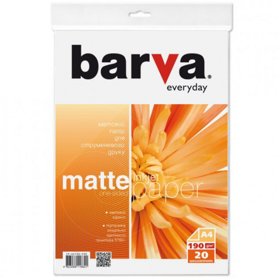 Photo paper Barva Everyday Matte 190 g/m2 A4 20 l (IP-AE190-290)