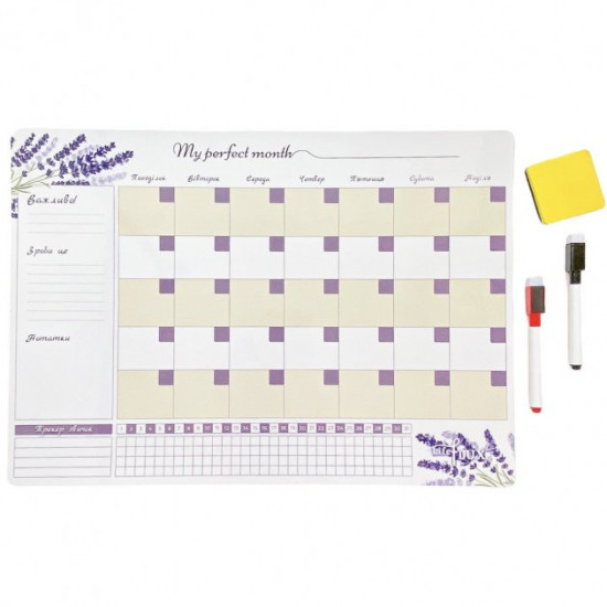 Magnetic monthly planner My Perfect Month Cubic zirconia LifeFLUX A3