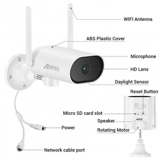 Поворотна камера WiFi Anran AR-W620 5Mp (IP, LAN, Ai, PTZ) (954)