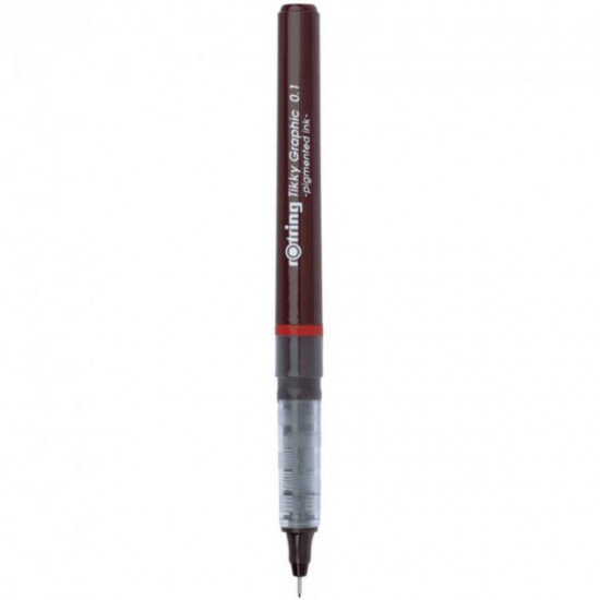  Ручка роллер Rotring Drawing Tikky Graphic 0.1 мм Burgundy FiberPen Black (R1904750)