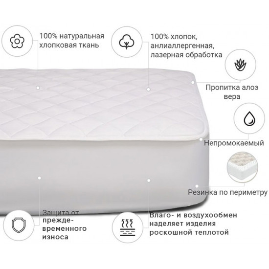 Наматрацник MirSon 955 Natural Line Стандарт Eco Aloe Vera 80x200 (2200000835239)