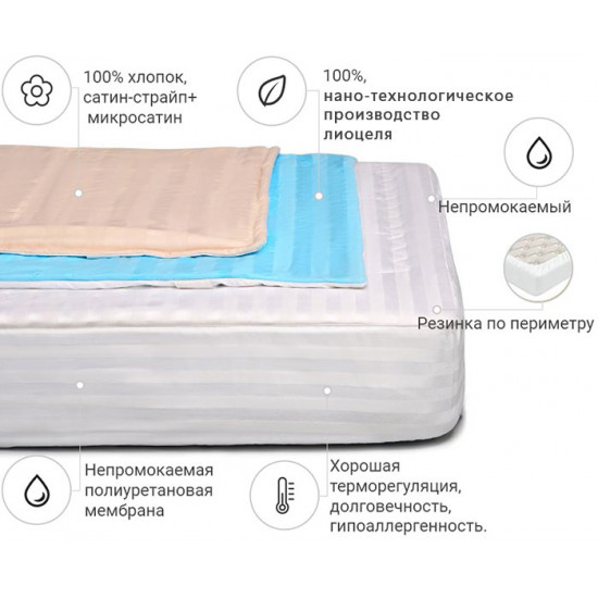 Mattress cover MirSon Carmela Tencel (Modal) Waterproof 318/2 200x220 (2200000356291)