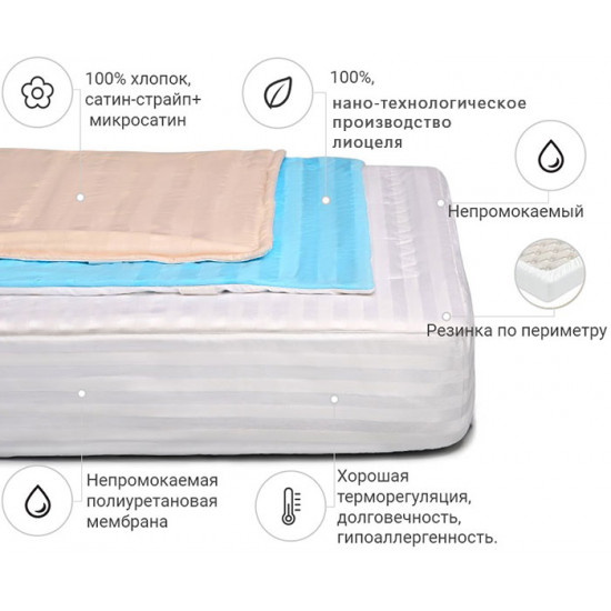 Mattress cover MirSon Valentino Tencel (Modal) Waterproof 318/1 160x190 cm (2200000381460)