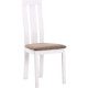 Dining chair for kitchen, cafe, bar York wood white/fabric brown AMF