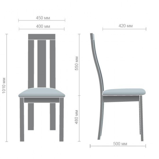 Dining chair for kitchen, cafe, bar York wood white/fabric brown AMF