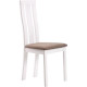 Dining chair for kitchen, cafe, bar York wood white/fabric brown AMF