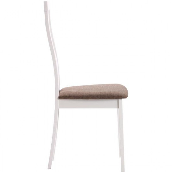 Dining chair for kitchen, cafe, bar York wood white/fabric brown AMF