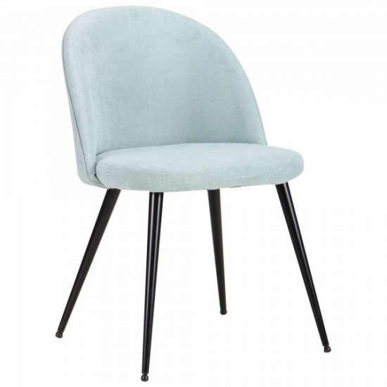 Dining chair for kitchen, cafe, bar Santino metal black/fabric aquamarine blue AMF