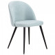 Dining chair for kitchen, cafe, bar Santino metal black/fabric aquamarine blue AMF