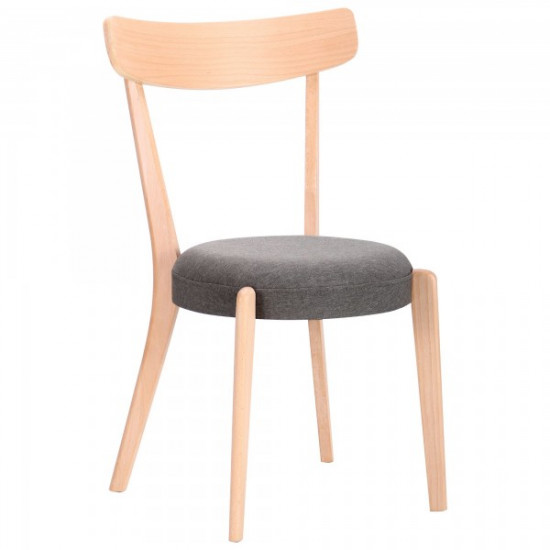 Dining chair for kitchen, cafe, bar Pecorino bleached beech wood/graphite fabric AMF