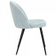 Dining chair for kitchen, cafe, bar Santino metal black/fabric aquamarine blue AMF