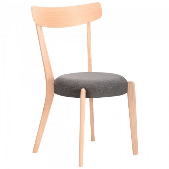 Dining chair for kitchen, cafe, bar Pecorino bleached beech wood/graphite fabric AMF