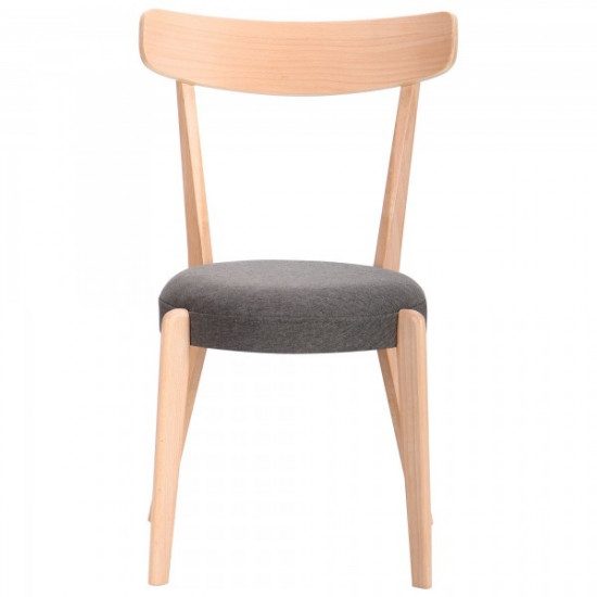 Dining chair for kitchen, cafe, bar Pecorino bleached beech wood/graphite fabric AMF