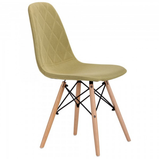 Dining chair for kitchen, cafe, bar Lorenzo beech wood/fabric light olive AMF